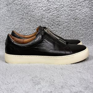 Frye Lena Zip Low Womens Size 8.5 Sneakers Shoes Black Leather